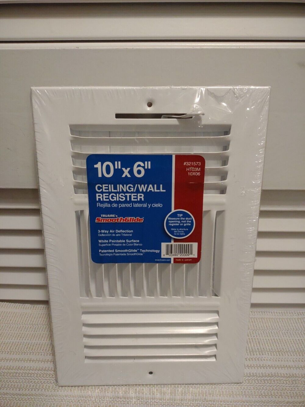 TruAire 10" X 6" 3 Way Air Deflection Wall Ceiling Register Airflow Room H103M